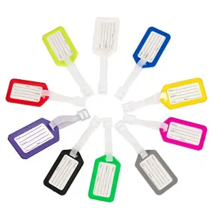 10 Pack Waterproof Luggage Tags Travel Labels Airline ID Name Card for Suitcase Bags - Pet Dog Cat Identification Cage Kennel Carrier ID Tag Multi-Color Multicolor