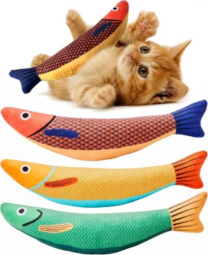 3 Pack Catnip Saury Fish Interactive Toy with Crinkle Sound, 9.5 Inch, Suitable for All Kinds of Cats