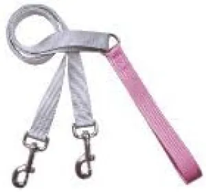 4-Configuration Training Leash ONLY, Works with the Freedom No Pull Harness, 1" Wide Silver w/rose pink handle