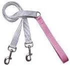 4-Configuration Training Leash ONLY, Works with the Freedom No Pull Harness, 1" Wide Silver w/rose pink handle