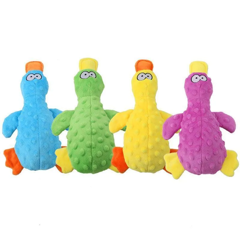 4 Pcs Soft Plush Dog Squeaky Chew Toy