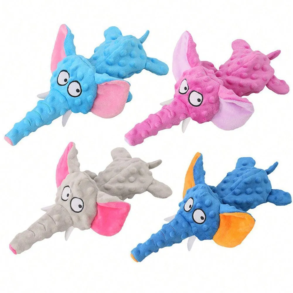 4 Pcs Soft Plush Dog Squeaky Chew Toy