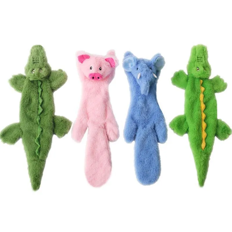 4 Pcs Soft Plush Dog Squeaky Chew Toy