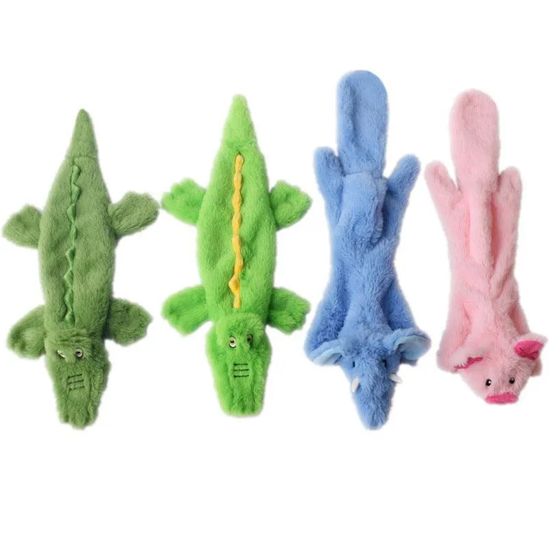 4 Pcs Soft Plush Dog Squeaky Chew Toy