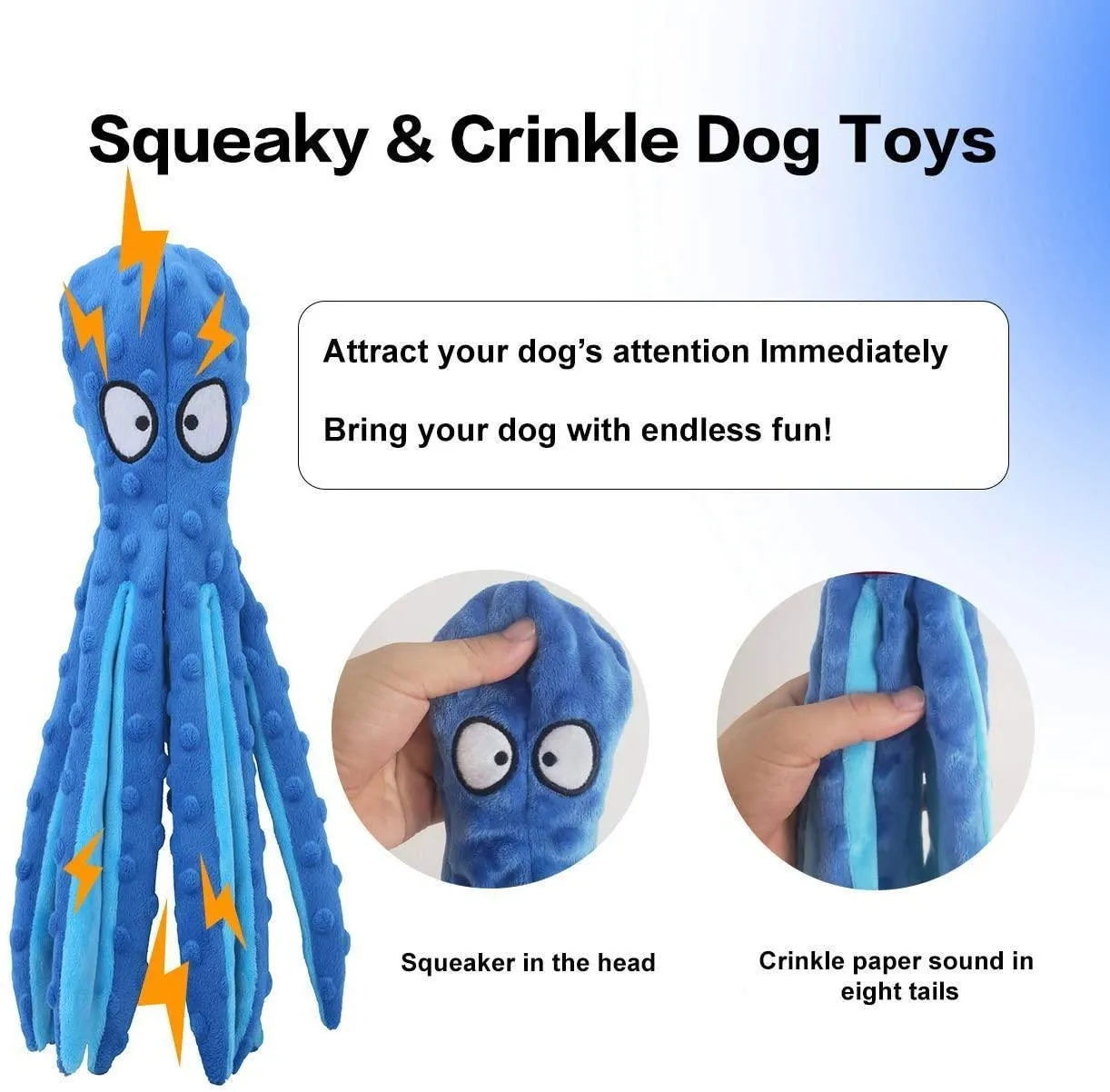 4 Pcs Soft Plush Dog Squeaky Chew Toy