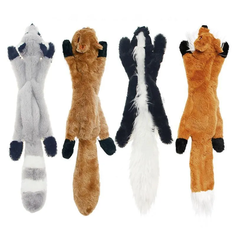 4 Pcs Soft Plush Dog Squeaky Chew Toy