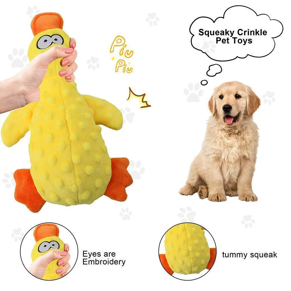 4 Pcs Soft Plush Dog Squeaky Chew Toy