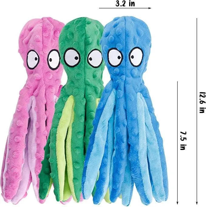 4 Pcs Soft Plush Dog Squeaky Chew Toy