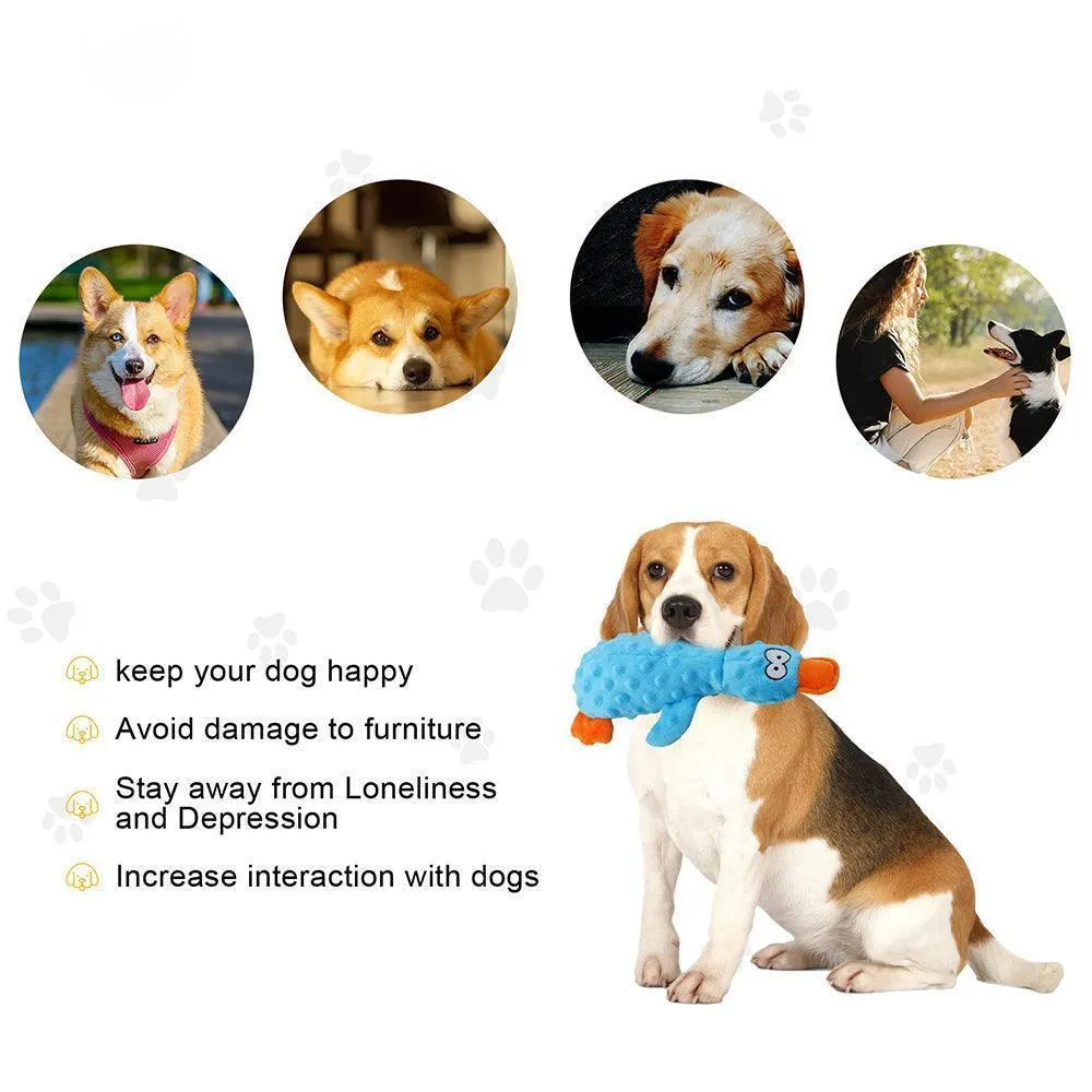 4 Pcs Soft Plush Dog Squeaky Chew Toy