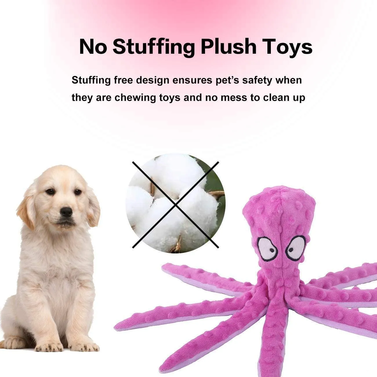 4 Pcs Soft Plush Dog Squeaky Chew Toy