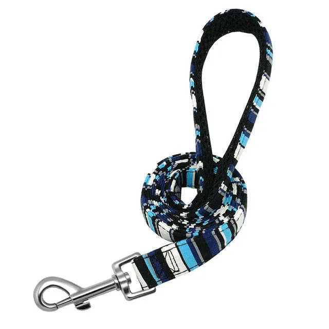 6 Colors Leash Lead Nylon Printed Pet Walking Leash Mesh Padded Running Training Leashes Rope For Small Medium Dogs