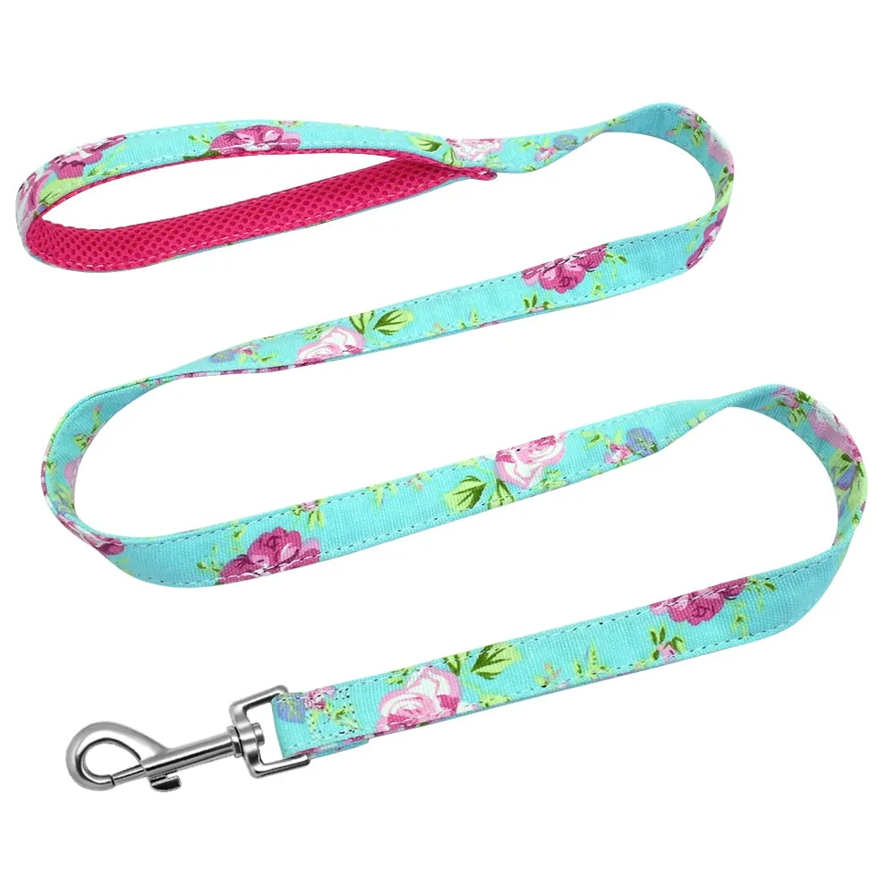 6 Colors Leash Lead Nylon Printed Pet Walking Leash Mesh Padded Running Training Leashes Rope For Small Medium Dogs