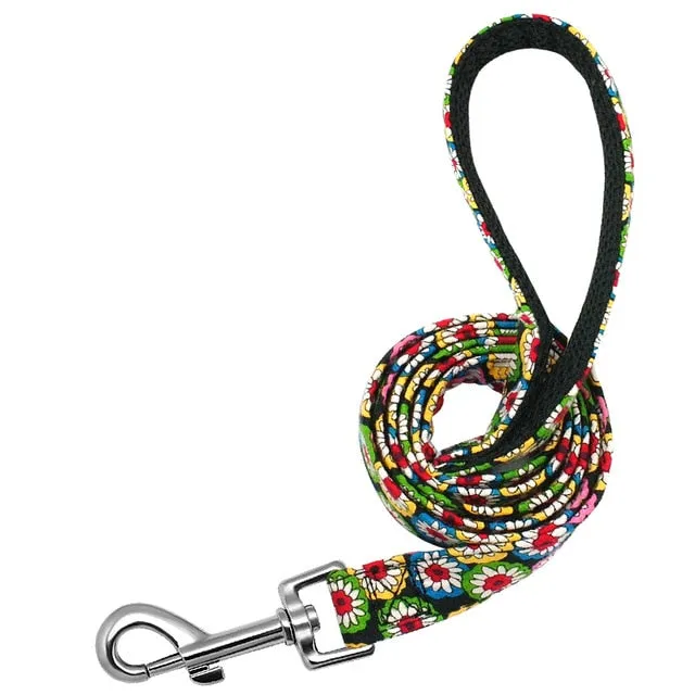 6 Colors Leash Lead Nylon Printed Pet Walking Leash Mesh Padded Running Training Leashes Rope For Small Medium Dogs