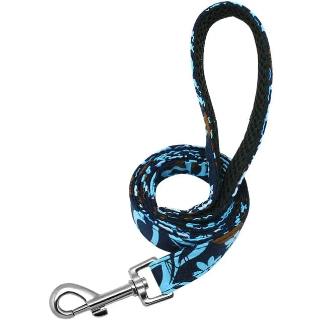 6 Colors Leash Lead Nylon Printed Pet Walking Leash Mesh Padded Running Training Leashes Rope For Small Medium Dogs