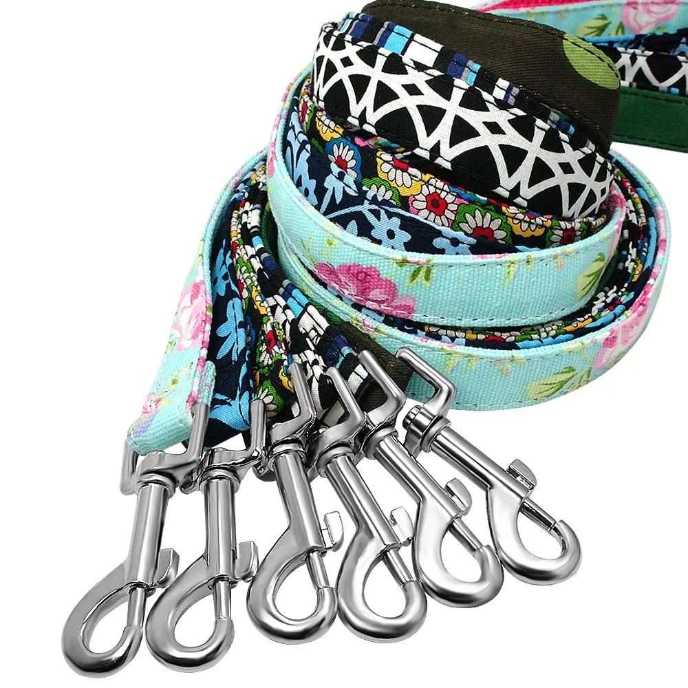 6 Colors Leash Lead Nylon Printed Pet Walking Leash Mesh Padded Running Training Leashes Rope For Small Medium Dogs
