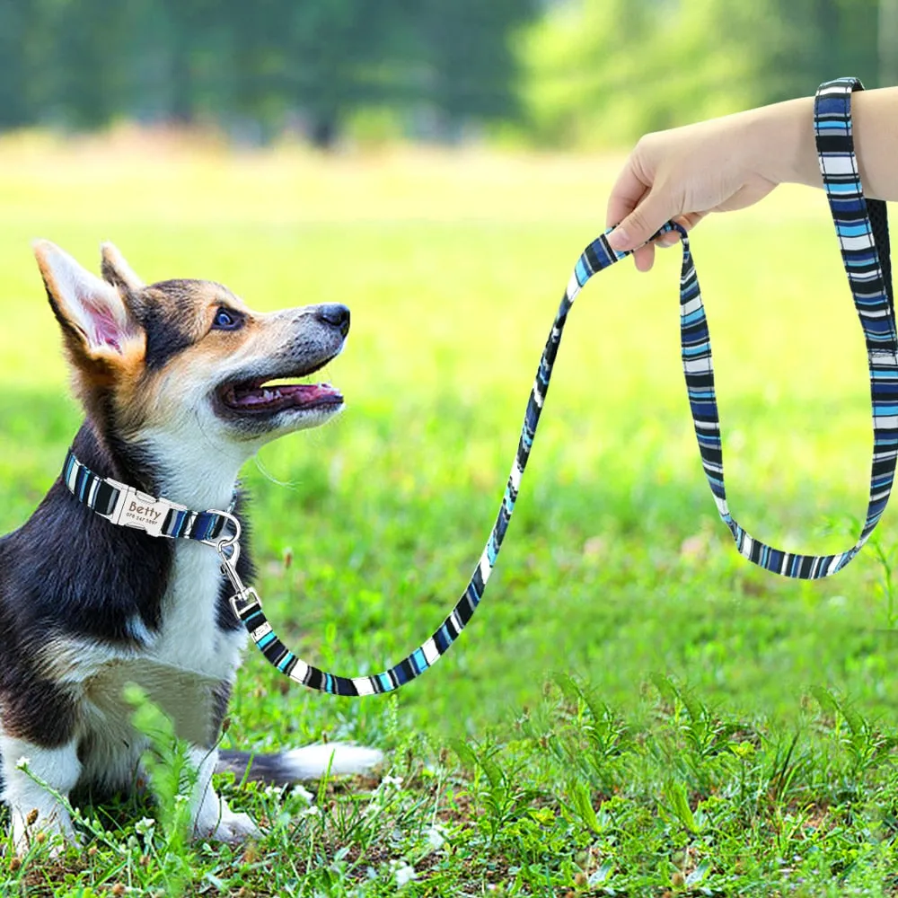 6 Colors Leash Lead Nylon Printed Pet Walking Leash Mesh Padded Running Training Leashes Rope For Small Medium Dogs