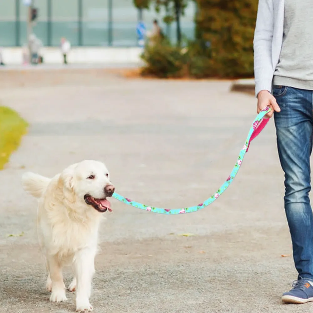 6 Colors Leash Lead Nylon Printed Pet Walking Leash Mesh Padded Running Training Leashes Rope For Small Medium Dogs