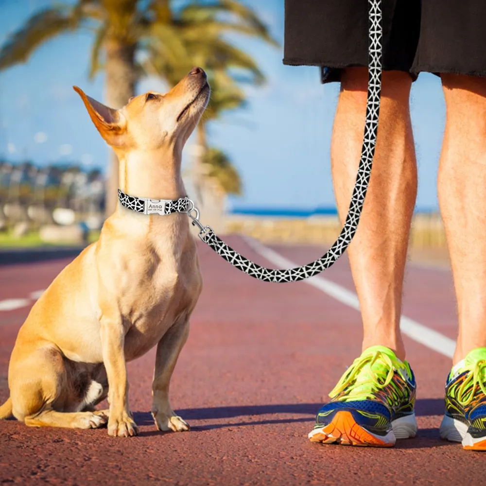 6 Colors Leash Lead Nylon Printed Pet Walking Leash Mesh Padded Running Training Leashes Rope For Small Medium Dogs