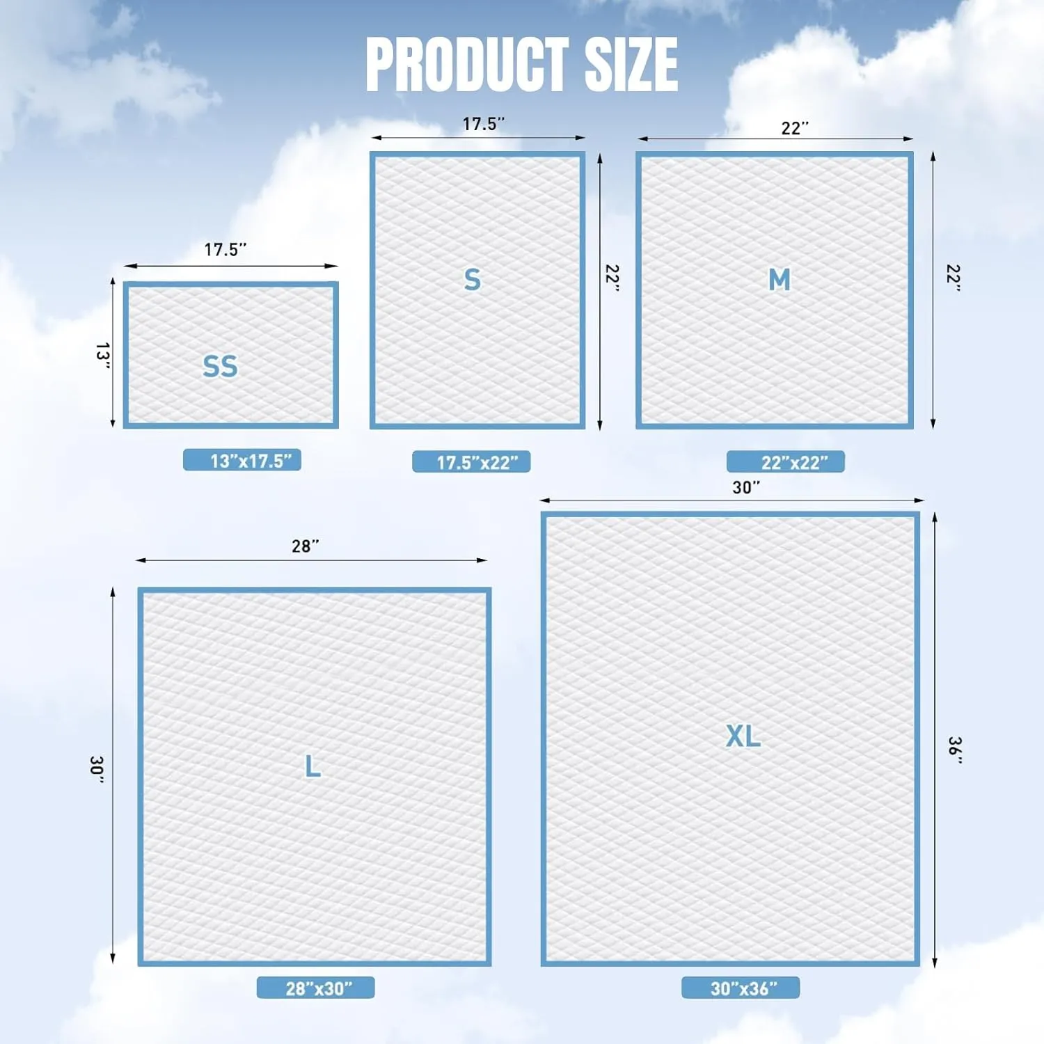 98 Packs 13"x18" Disposable Puppy Pads, Dog Training Pads, Super Absorbency Disposable Underpads with Leak-Proof and Odor Control, Disposable Training Pads for Puppies, Dogs, Cats, Rabbits
