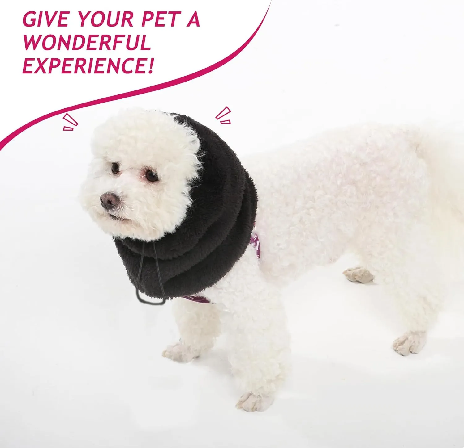 Adjustable Dog Noise Cancelling Ear Muffs Noise Protection - Ear Wraps for Dogs - Snoods Dog Headband Ear Covers for Anxiety Relief (Black, Large)