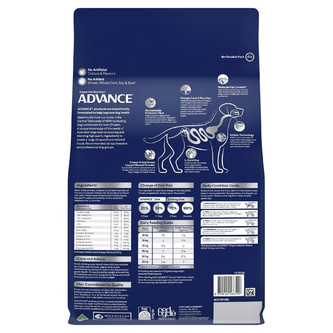 Advance Adult Dog Medium Breed Healthy Weight Chicken
