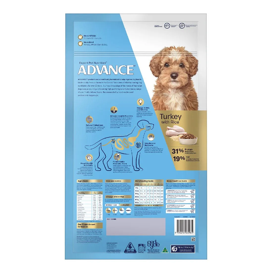 Advance Puppy Food For Oodles Turkey With Rice 13kg