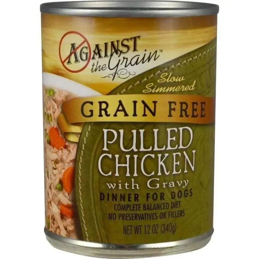 Against the Grain Hand Pulled Chicken Dog Food 12-oz, case of 12