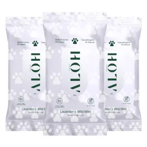 ALH Hypoallergenic | All-Natural | Multi-Purpose Pet Wipes. Lavender   Wild Mint 3 Pack of 50ct Wipes (150 Wipes)