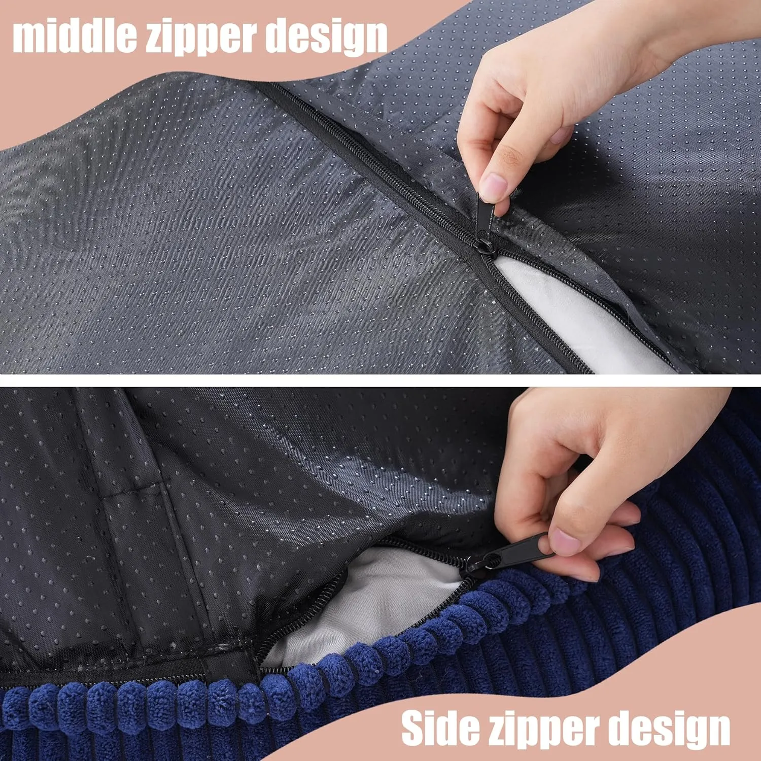 Bedfolks Donut Dog Bed,30 Inches Calming Round Dog Beds for Medium Dogs,Washable Anti Anxiety Cuddler Dog Bed with Removable Cover(Navy Blue,Medium)