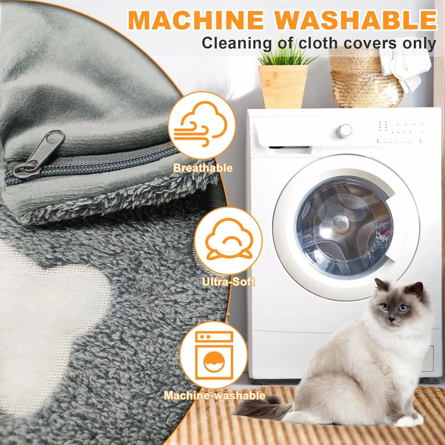 Bestio Extra Large Dog Heating Pad,47 x 30 in Waterproof Heated Dog Pad with Smart Thermostat Switch   Normal On Function (1-24 Hours),Metal Protective Tubing with a Soft Fabric Cover - Gray