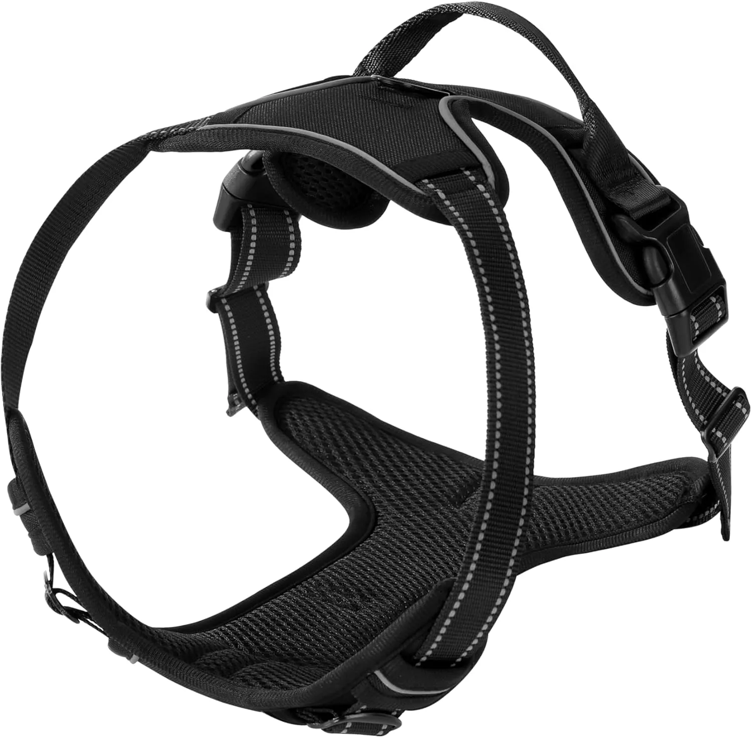 Black No-Pull Dog Harness with 2 Leash ClipsSoft Padded Vest for Small Dog, Adjustable Reflective Dog Vest Easy to Put on and Take Off, Black Small