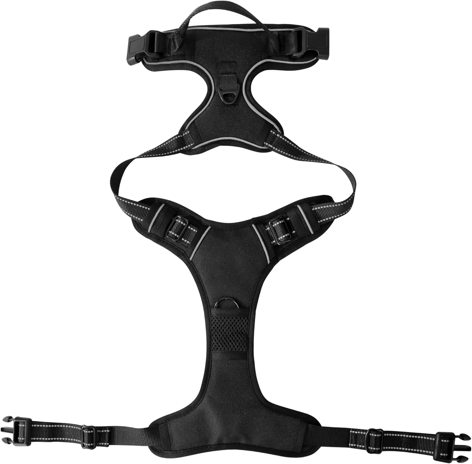Black No-Pull Dog Harness with 2 Leash ClipsSoft Padded Vest for Small Dog, Adjustable Reflective Dog Vest Easy to Put on and Take Off, Black Small