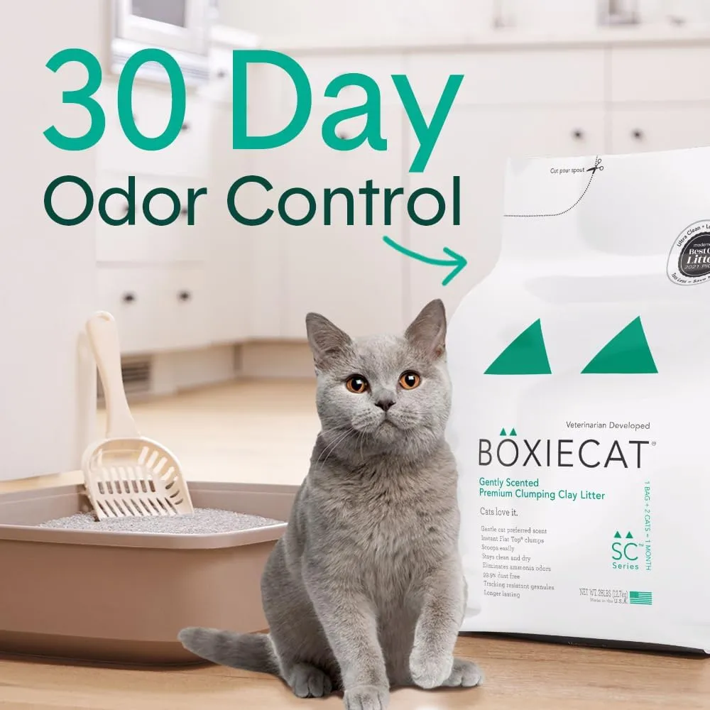 Boxie Gently Scented Cat Litter, 30-Day Odor Control, Clumping Clay, 16lb