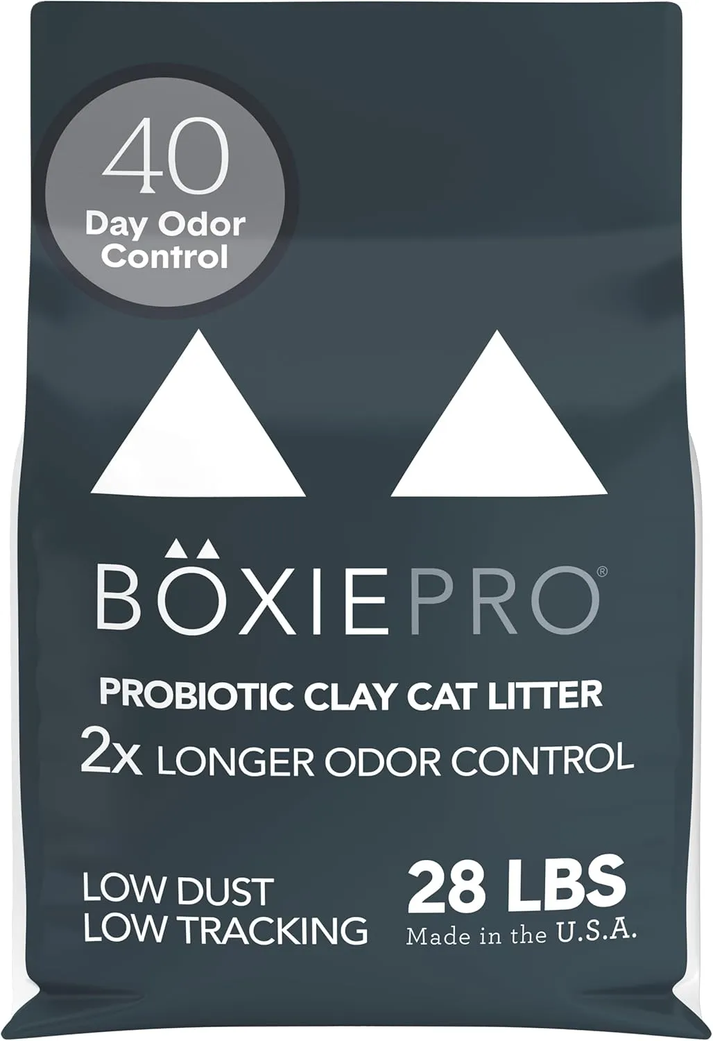 Boxie Probiotic 40 Day Natural Odor Control Cat Litter, 28lb Clumping Clay Kitty Litter
