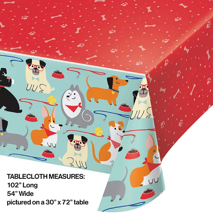 Bulk Dog Party Plastic Table Covers (6 per Case)