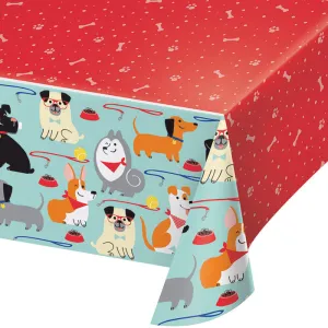 Bulk Dog Party Plastic Table Covers (6 per Case)