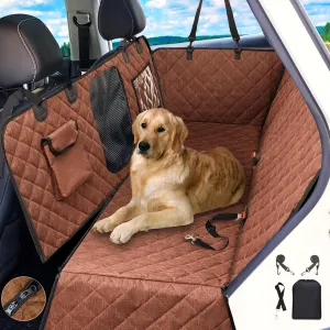 Car Dog Cover Back Seat - Car Hammock for Dogs Waterproof - Dog Car Seat Cover for Back Seat with Mesh Window Big Pocket for Car/Truck/Suv Nonslip Rubber Back Washable Luxury Material