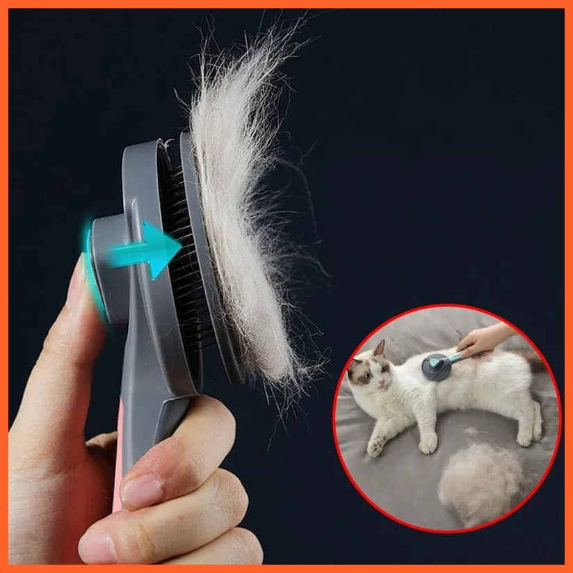 Cat Dog Tangled Hair Remover Brush | Pet Grooming Slicker Needle Comb | Removes Self Cleaning Brush