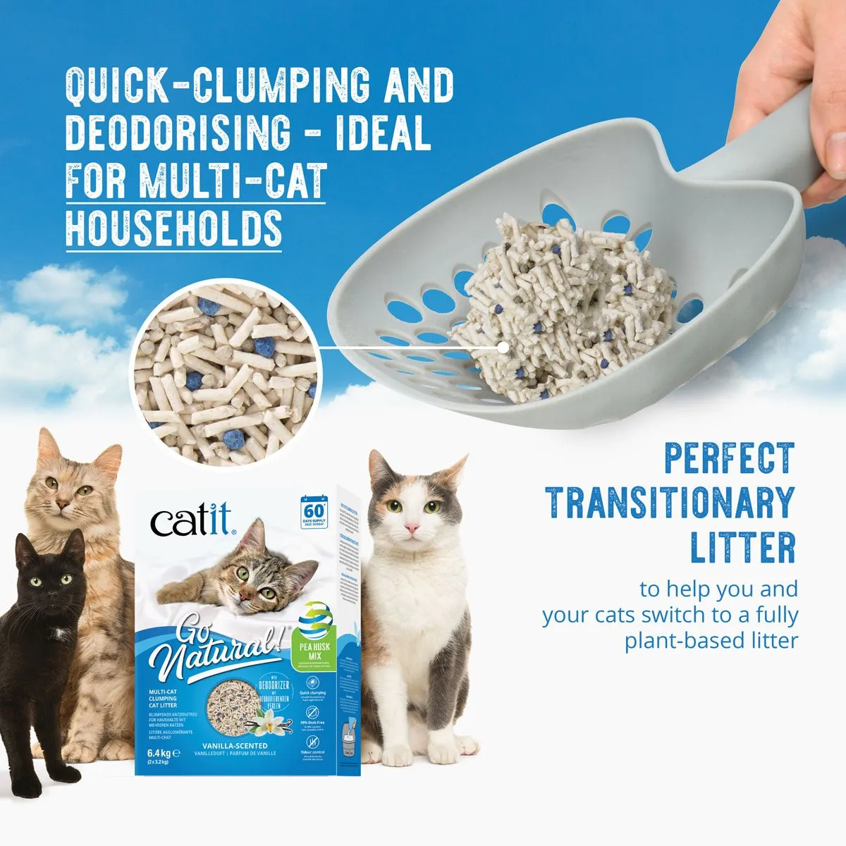 CATIT Go Natural! Pea Husk Mix Cat Litter 6.4kg