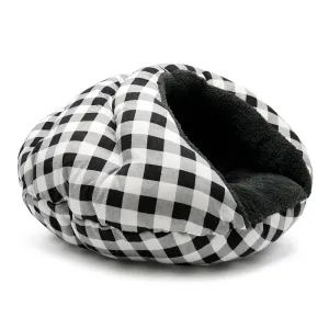 CHECKERS BLACK BURGER DOG BED