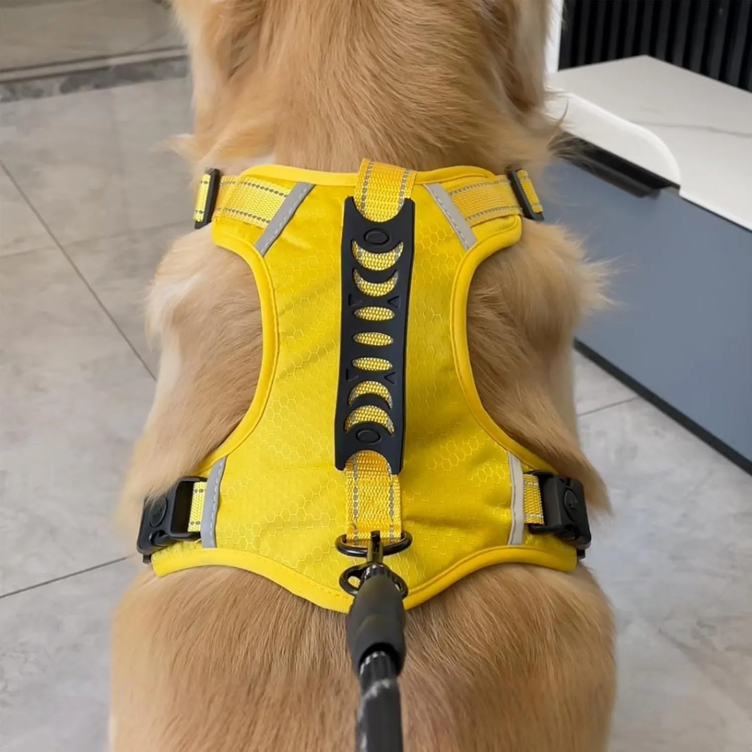 Chewie Cozy Harness, Getchewie Dog Harness, Reflective Adjustable Comfortable Pet Chest, for Small Medium Large Dogs (Yellow, L)