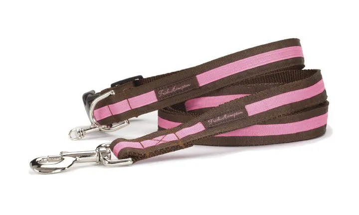 Chocolate/Hot Pink Stripe Dog Collar - 302