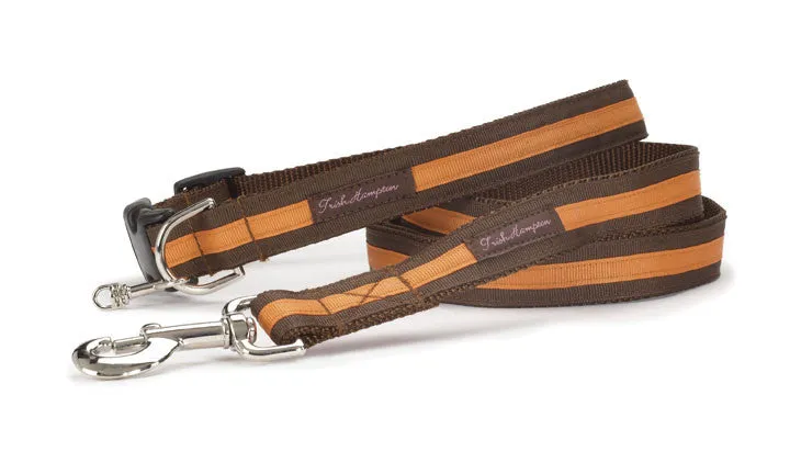 Chocolate/Orange Stripe Dog Collar - 303