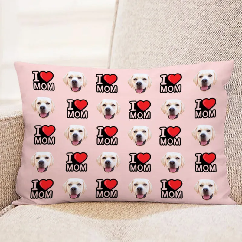 Custom Pet Face Pillow Personalized Dog Decorative Throw Pillow with Photo
