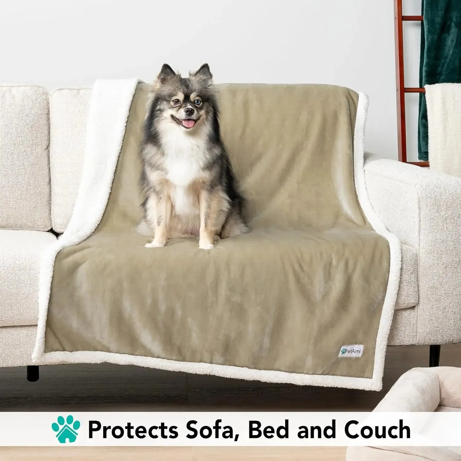 Dog Blanket, Sherpa Dog Blanket | Plush, Reversible, Warm Pet Blanket for Dog Bed, Couch, Sofa, Car