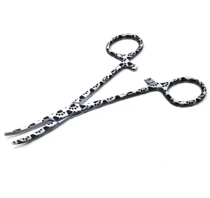 Dog Cat Ear Cleaning Forceps 5.5" CRV Pet Hair Pulling Clamp Tweezers Grooming, WHITE Paws