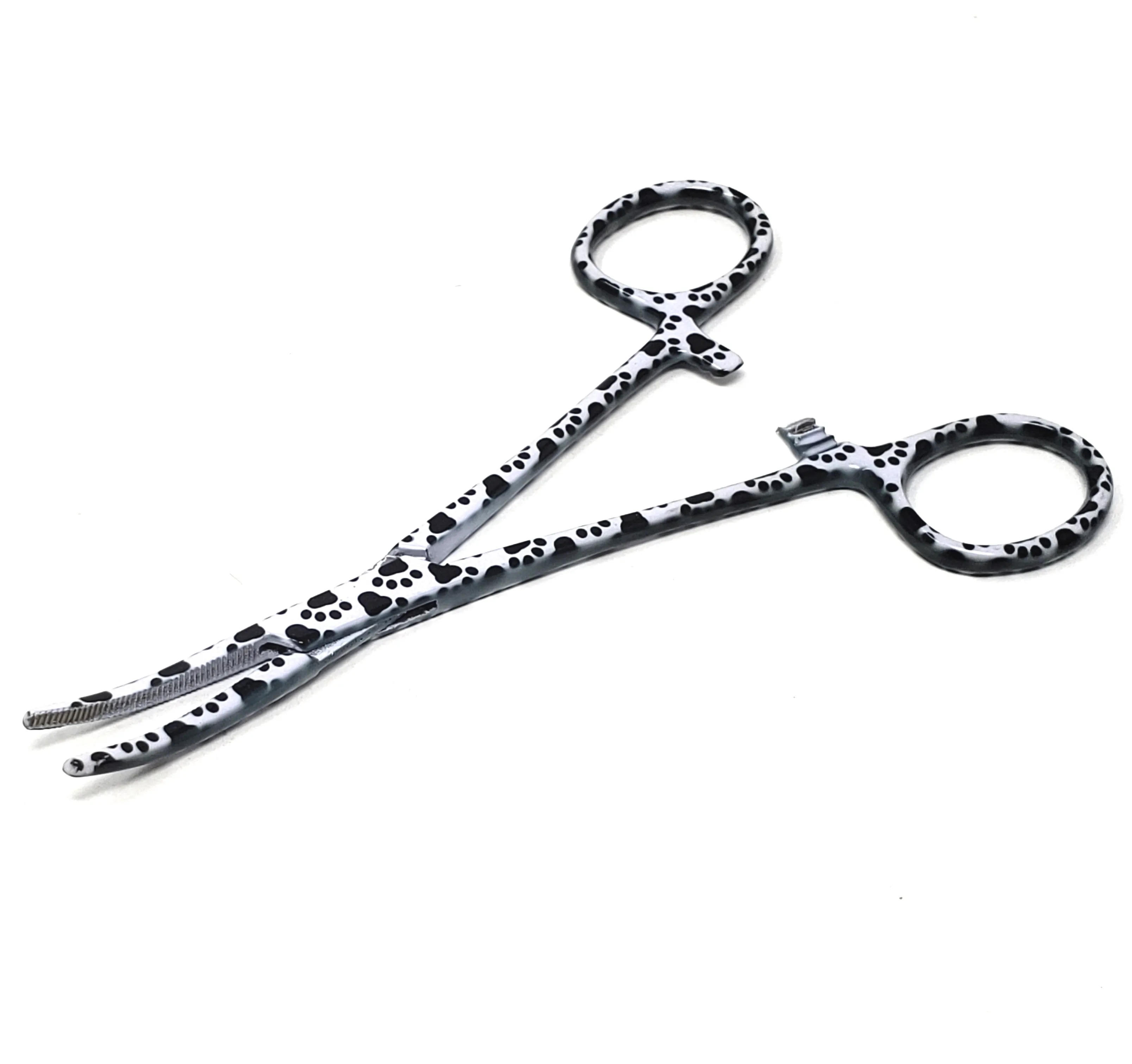 Dog Cat Ear Cleaning Forceps 5.5" CRV Pet Hair Pulling Clamp Tweezers Grooming, WHITE Paws
