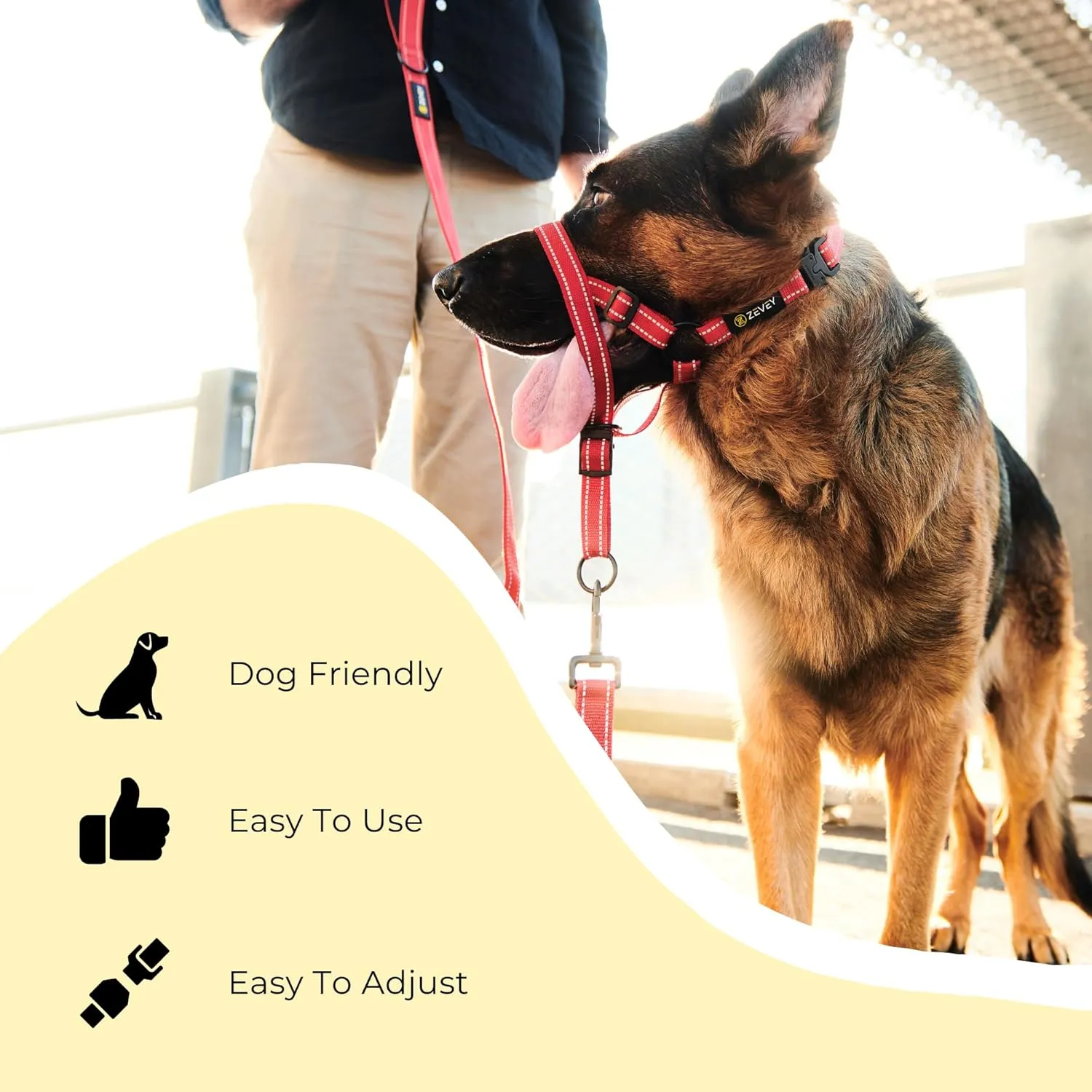 Dog Headcollar with Safety Strap Stops Heavy Pulling On The Leash Padded Reflective Head Halter for Small Medium Large Dogs Adjustable Head Harness for Training and Walking (Blue, XL)