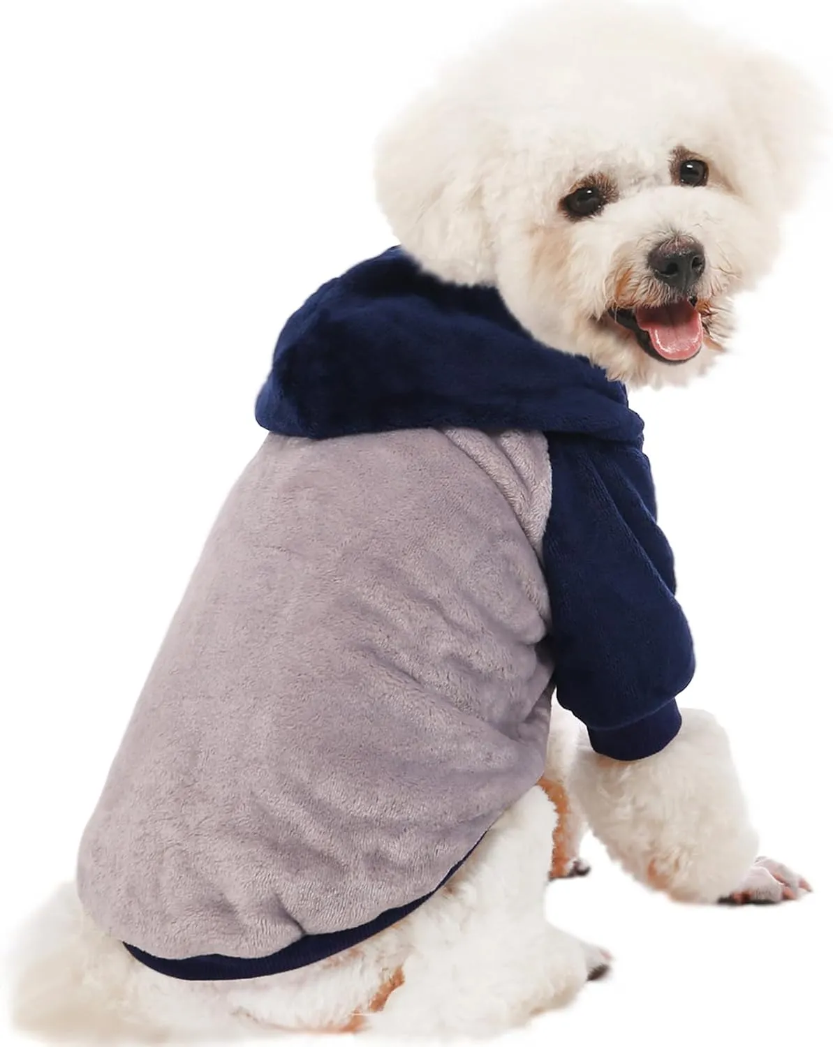 FabriCastle Dog Hooded Sweater, Dog Clothes for XXS XS Small Dogs Boy & Cats, Soft and Warm Pet Coat, Winter Pet Jacket, Doggy Apparel Costumes, Puppy Outfits Snap On Hoodies (Grey Body, XX-Small)