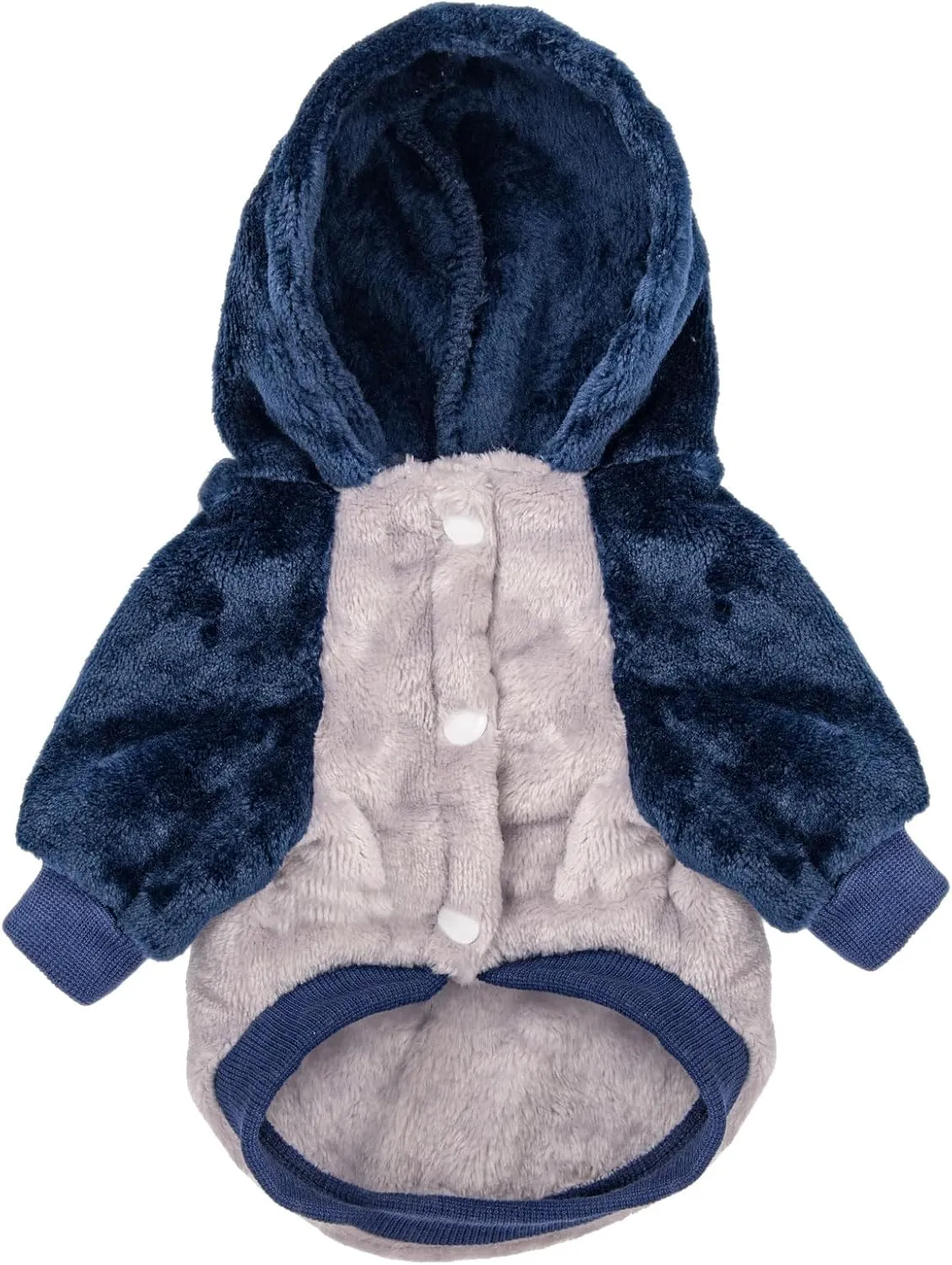 FabriCastle Dog Hooded Sweater, Dog Clothes for XXS XS Small Dogs Boy & Cats, Soft and Warm Pet Coat, Winter Pet Jacket, Doggy Apparel Costumes, Puppy Outfits Snap On Hoodies (Grey Body, XX-Small)